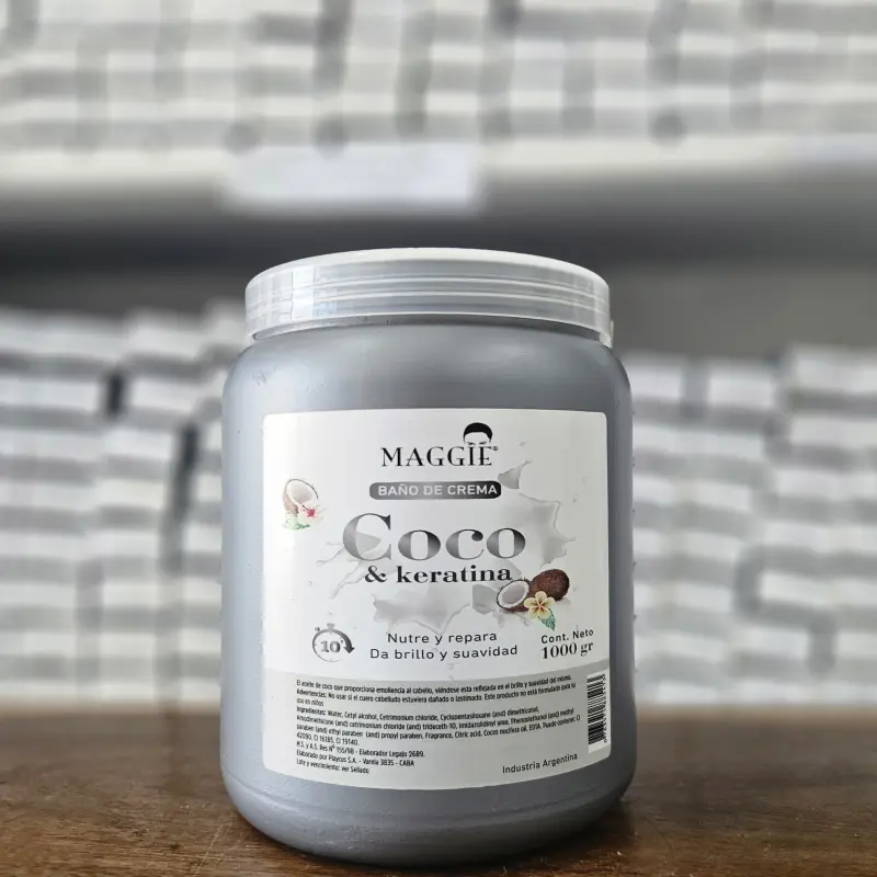 Baño de crema de coco & keratina 1000gr. MAGGIE | Bell Distribuidora