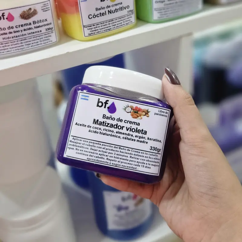 Baño de crema matizador violeta 330g. BF | Bell Distribuidora